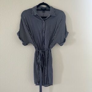 Forever 21 Blue and White Striped Tie Dress